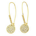 ABS Pave Disc Drop Earrings